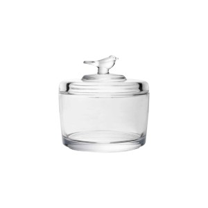 POTE DE CRISTAL ECOLOGICO C/ TAMPA BIRD 7,5CMX7,5CMX8,5CM - REF.21021
