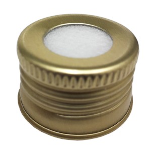 Tampa Aluminio R28 Dourada Com Furo - 1 und