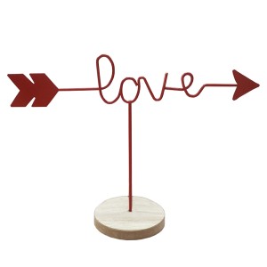 Decor Metal/Madeira Love Vermelho Ref.43094