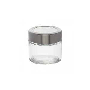 POTE DE VIDRO C/ TAMPA DE METAL E VISOR 100ML - REF. 220475