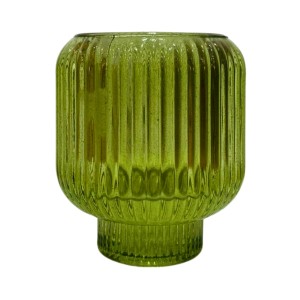 PORTA VELA DUPLO DE VIDRO 7X8,5CM  VERDE - REF. DAM116VD