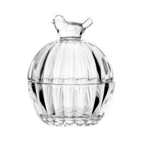 POTICHE DEC. CRISTAL DE CHUMBO BIRD 8CM X 8CM X 9,5CM - REF. 20743