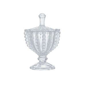 POTICHE DECOR. C/PÉ CRISTAL BOLHAS 9,5X14,5CM - REF. 7040