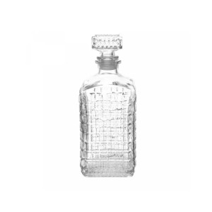 GARRAFA PARA WHISKY DE VIDRO QUADRADO 560ML - REF. 220256