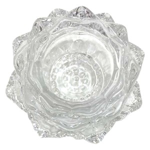 Castiçal Vidro Flor de Lotus Ref.43-0679